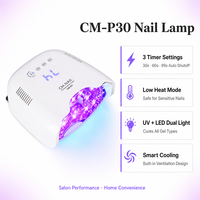 Lampe à ongles pour usage domestique et professionnel, lumière UV LED pour le durcissement, corps en plastique ABS, CM.NAIL Cm-p30pro 80W, portable, logo personnalisé OEM