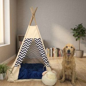 Pet Teepee Bed Indoor Dog House Cone <b>Tent</b> Plush Pet Shelter with Mattress for <b>Small</b> Dogs and Cats - Product Image 1