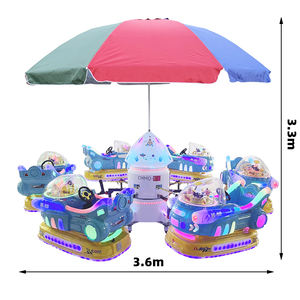 مساحة 6 مقاعد موضوع الفناء الخلفي للأطفال معدات صغيرة Carousel على الطائرة الموسيقى الاطفال مرح جولة الذهاب - Product Image 1