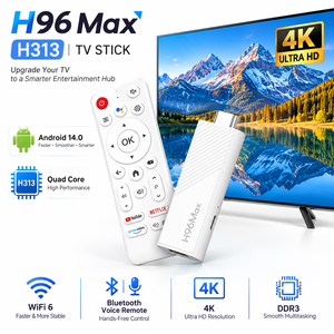 H96 MAX H313 Android 14 TV Stick 4K Ultra HD WiFi 6 Quad Core BT Control Remoto por Voz Reproductor Multimedia Inteligente - Product Image 1