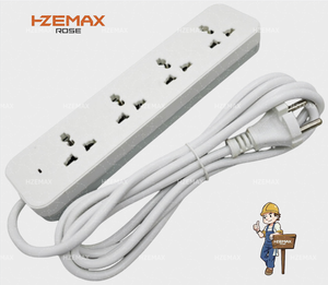 Hot bán trắng tiêu chuẩn mở rộng ổ cắm điện với ánh sáng 10A Đánh giá hiện tại 3 AC cửa hàng - Product Image 1