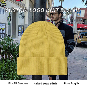 ผู้ผลิตหมวกไหมพรมปักโลโก้ตามสั่ง หมวกบีนนี่ปักลาย 3 มิติ 100% อะคริลิก สำหรับใช้งานกลางแจ้ง - Product Image 2