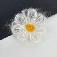 Patchs de fleurs artificielles en fil de laine à tricoter au Crochet fait main pour accessoires de vêtements