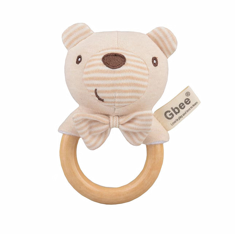 Bague en bois noeud papillon ours (paquet en carton)