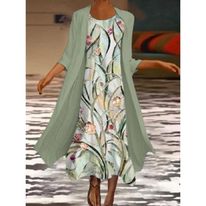 Casual Cardigan Slim 3/4 Sleeve Women's 2 Pieces <b>Set</b> Clothing Fashion - Product Image 3