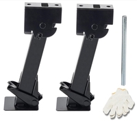 Ensemble de 2 vérins de nivellement stabilisateurs de remorque pieds télescopiques pliants pour camping-car de voyage-Capacité de 1 000lb chacun