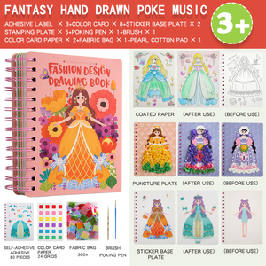 Kit Educativo per Bambine, Gioco <span class=keywords><strong>di</strong></span> Travestimento <span class=keywords><strong>da</strong></span> Principessa, Libro <span class=keywords><strong>da</strong></span> Disegno per Bambini con Logo Personalizzato Stampato, Stampa Digitale - Product Image 3