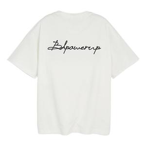 T-shirt promotionnel personnalisé respirant avec logo en point de chaînette, vente en gros, faible MOQ, pour hommes, coupe oversize, manches courtes, effet bouffant - Product Image 3