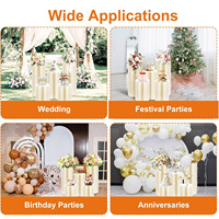 Supports de buffet pliables en accordéon pour présentation alimentaire, supports cylindriques en carton blanc pour gâteaux et cupcakes pour mariage
