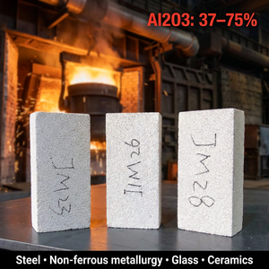 อิฐมัลไลต์น้ำหนักเบา JM28 1540 ° C สำหรับการปรับปรุงวัสดุบุเตาหลอม - <span class=keywords><strong>Al2O3</strong></span>≥65% และการสัมผัสเปลวไฟโดยตรง - Product Image 6