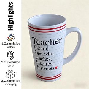 แก้วกาแฟเซรามิคพิมพ์ลายโลโก้สีสันตามสั่ง ลดราคาพิเศษ ใช้ซ้ำได้ ความจุเยอะ เหมาะเป็นของขวัญวันครู - Product Image 2