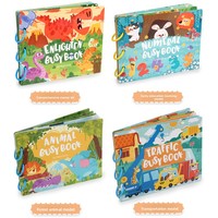 Livre d'activités Montessori certifié CPC CE EN71 pour tout-petits, livre d'autocollants silencieux, jouet éducatif sur les dinosaures et la circulation pour enfants