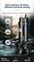 Pompe à eaux usées submersible GNWQ avec lame de coupe en alliage dur, anti-colmatage, pour fosse septique, eaux usées agricoles, 1,5 CV, livraison rapide