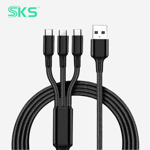 สาย USB Type-C ถักด้วยไนลอน3in1 6A PD 60W ชาร์จเร็วสำหรับกล้องและเครื่องสแกน iPhone Android ด้วยตัวนำทองแดงบริสุทธิ์ - Product Image 1