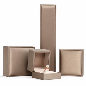 Branded Jewelry Set <b>Box</b> Luxury Custom Leatherette Jewelry <b>Box</b> Suede Insert Embossing Custom Logo Brand Positioning Packaging - Product Image 1