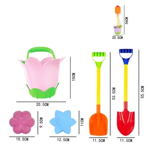 야외 게임 여름 해변 장난감 5 세트 모래 삽 장난감 나무 모래 삽 장난감