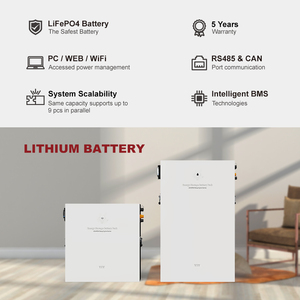 แบตเตอรี่พลังงานแสงอาทิตย์ 51.2V 100Ah 5.12Kwh สำหรับระบบกักเก็บพลังงานภายในบ้าน 5Kwh แบตเตอรี่ลิเธียมไอออน 48V ระบบกักเก็บพลังงาน Lifepo4 - Product Image 2