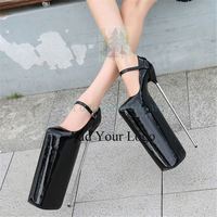 Chaussures de strip-teaseuse noires 30 talons très hauts plateforme sexy escarpins exotiques danse sur poteau chaussures de mode pour femmes