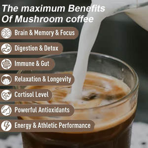 Sıcak satış OEM kollajen mantar kahve anında organik kahve adaptojenik mantar ve MCT yağ mantar kahve - Product Image 4