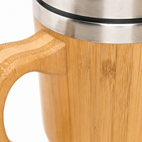 Gobelet de voyage isotherme en bambou avec poignée pour événements d'entreprise, mariages, hôtels et cadeaux promotionnels – Vente en gros