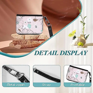 HTPmart Porte-monnaie en cuir PU à sublimation Portefeuille en cuir PU imprimé personnalisé vierge avec logo Accessoires en cuir pour femmes - Product Image 3