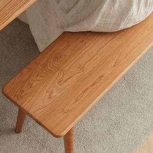 Banc long en bois massif, bois de cerisier, design moderne minimaliste, meubles de salle à manger, design durable - Product Image 2