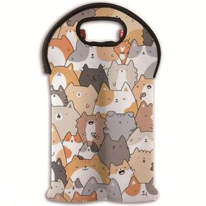 Sublimation Printing Promotional Neoprene Wine Tote Bag Wine <b>Bottle</b> Holder for 750ML*2 - Product Image 1