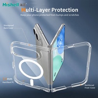 Coque de téléphone portable transparente en PC TPU Bayer antichoc avec fonction magnétique puissante pour iPhone 18 Fold