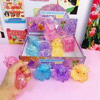 Lot de 12 jouets anti-stress populaires en forme de vache des Highlands, jouets sensoriels en malte et paillettes pour la décompression