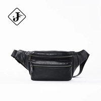 Sac banane en cuir véritable avec logo personnalisé, sac de poitrine décontracté pour homme, sacoche de taille robuste pour extérieur avec fermeture éclair