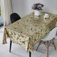 Nappe en PVC métallisé RNPT motif feuilles d'automne, avec support tissé, anti-taches et facile à nettoyer pour table à manger