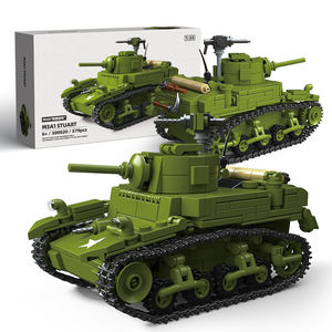 1/35 Guerra Mundial 2 Us M3 Stuart tanque ligero ladrillo plástico escala modelo Kits Ww2 militar <span class=keywords><strong>Scout</strong></span> coche bloques de construcción conjunto - Product Image 1