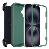 Étui robuste anti-chute 360° pour 16 Plus, matériau TPU+PC, protection intégrale résistante aux chocs, coque de protection robuste