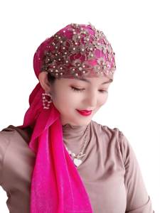 New YASEEN Acrylic Bowknot Women's Muslim Comfortable and Headscarf <b>Hat</b>, Breathable, Eco-friendly, Suitable <b>for</b> All Seasons - Product Image 2