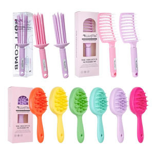 Juego de Cepillos para el Cabello de Colores Pastel, Cepillo Curvo con Ventilación y Cerdas de Jabalí para Desenredar el Cabello, Producto Nuevo de Fábrica al por Mayor - Product Image 6