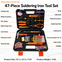 Juego de Herramientas de Soldadura de 47 Piezas, Estuche de Almacenamiento Portátil, Kit de Reparación, Bricolaje, Electrónica, Mantenimiento del Hogar