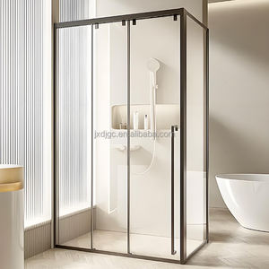 Porte de <span class=keywords><strong>douche</strong></span> carrée sans cadre en verre italien de luxe de haute qualité, plateau rectangulaire, barre porte-serviettes, écran de baignoire populaire pour salle de bain - Product Image 1