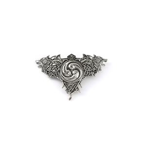 Pinza para el pelo vikinga nórdica celta con doble cabeza de lobo y trébol noruego, accesorio retro nórdico para el cabello - Product Image 6