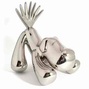 <span class=keywords><strong>Figurine</strong></span> Pop Art Géant Fluide Moderne et Contemporain en Fibre de Verre Rouge Argenté en Résine, Ballon, Chien, Sculpture, Bricolage - Product Image 2