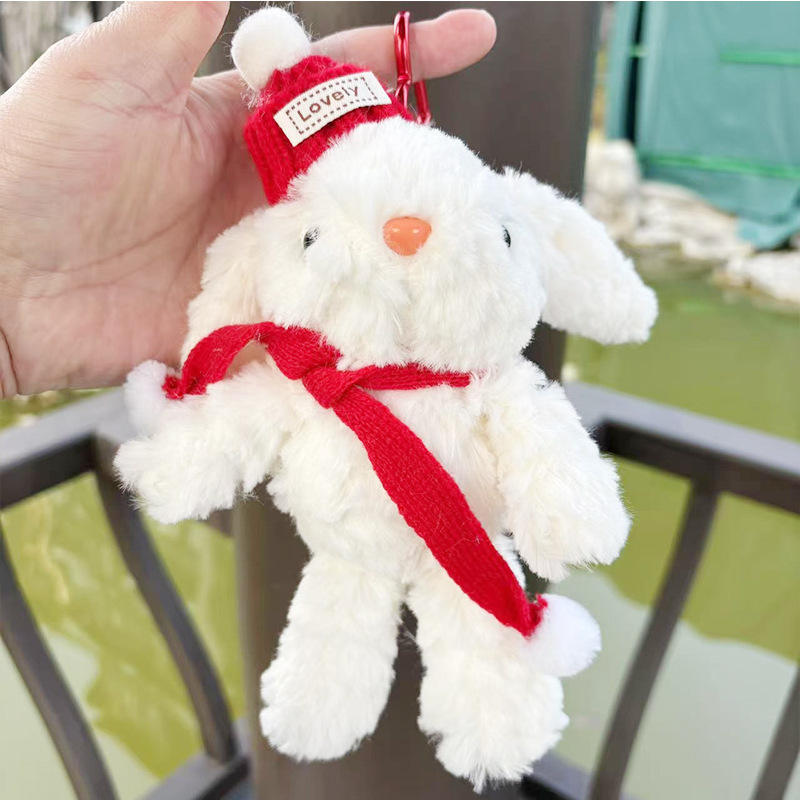 Red scarf love button - 17cm