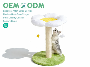Fabricante personalizado de lujo flor blanca peluche gato árbol al por mayor lindo pequeño gato árbol Torre mejor vendedor raspador <span class=keywords><strong>para</strong></span> <span class=keywords><strong>gatos</strong></span> más pequeños - Product Image 1