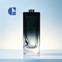 Botella de Perfume de Vidrio Vacía de Lujo de 100 ml, Forma Cuadrada, Degradado, Recargable, Envase de Spray para Perfume Personalizado