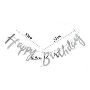 Color sólido Feliz cumpleaños <span class=keywords><strong>letra</strong></span> <span class=keywords><strong>cursiva</strong></span> Banner DIY banderines colgantes para niños gran oferta fiesta Halloween Navidad Diwali - Product Image 3