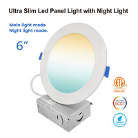 Plafonnier LED Moderne Ultra Fin avec Mode Nuit Doux 5CCT Réglable et Dimmable pour Installation au Plafond