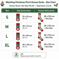 Chaussettes de Noël en polyester assorties pour chien et propriétaire, antidérapantes, chaudes, protectrices pour les pattes, pour petits chiens, confortables, cadeau familial, hiver, automne