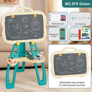 Kustom mainan edukasi Set 2 in 1 berdiri papan gambar berdiri kecil papan tulis dapat menghapus warna dua sisi papan gambar - Product Image 4