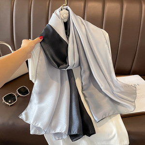 Luxo Gradiente Lenço De Seda Mulheres Marca Sólida Femme Xales Wraps Bandana Cabeça Foulard Moda Lady Hijab Casamento <span class=keywords><strong>Poncho</strong></span> <span class=keywords><strong>2025</strong></span>