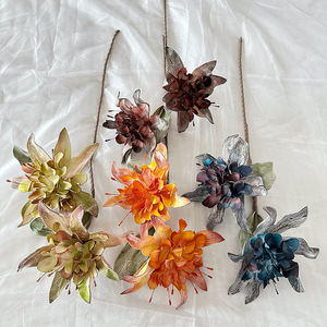 Usine de fleurs artificielles Meiyu Craft, fleurs en mousse rouge foncé orange, accessoires de photographie de mariage, décorations pour la maison - Product Image 3
