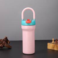 Bouteille d'eau portable double compartiment de 710 ml avec poignée, isotherme en acier inoxydable, sans BPA, pour la gym et les activités de plein air