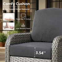 Neues Design KD-Stil PE-Rattan Garten-Sofa-Set mit Rückenlehne und Kissen Günstiges Outdoor-Sofa-Set mit Wasserdichten Sitzkissen